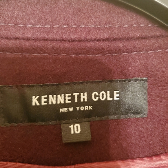 Kenneth Cole Asymmetrical Coat in beautiful Burgundy - Picture 9 of 12